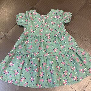 CAT & JACK GIRLS GREEN FLORAL DRESS 4T